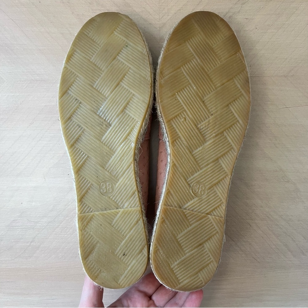 Anthropologie Selected Femme Pink Ostrich Leather Espadrilles EU 38 (7.5) - Picture 10 of 10